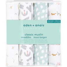 aden + anais essentials 包巾 | 4件組 44/ x 44/ 純棉紗布