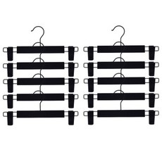 Jibidoa夾式裙子褲子衣架 10個入, 黑色