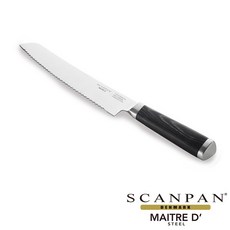 Scanpan Maitre D’ 23公分鋸齒麵包刀，鋒利耐用，輕鬆切割各式麵包，人體工學設計，握感舒適穩固, 1個, 一把, 黑色