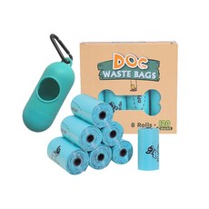 薰衣草加厚環保外出寵物拾便袋 8捲入含收納膠囊, 1盒, 藍色, 8捲