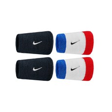 나이키 스우시 더블와이드 손목밴드, 4개, 블랙+블루화이트레드혼합