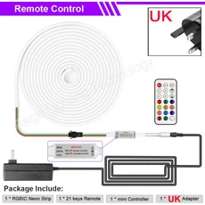 12V RGBIC 네온 LED 스트립 조명 Tuya WiFi 블루투스 리모컨 EU AU UK US 플러그 84LED/m 방수 1-5m 홈데코, 06 발광 Color7, 05 5m