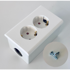 PVC 노출박스 + 2구 콘센트 세트 피스 포함 전기 콘센트 벽 부착용 배전함 콘센트함 전기자재, 1개