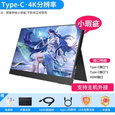 보조 모니터 포터블 노트북 서브 듀얼 확장 고화질 디스플레이 화면 터치, 14인치, A모델 4K/Type-C/홀스터+브래킷