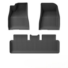 [Vihimai] 테슬라 모델3 호환 TPE 발매트 카매트 풀세트 악세사리(모델3 2018-2023), 블랙, Model 3