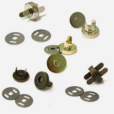 [청라핸즈] 자석 똑딱이 15mm 골드 청동 니켈 ((3-22), 1개