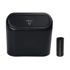 차량용 방수 범용 쓰레기통 자동 쓰레기통 쓰레기 정리함 차량 집 사무실용 쓰레기통, 2)Black add 1 roll bag