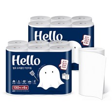 헬로 슈퍼클린 천연펄프 키친타월, 6개입, 2개