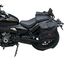 사이드백 방수 리어백 탑박스 헬멧 수납 바이크 백팩 배달통 탑 다용도 여행용 오토바이 가방, 2. 춘펑 250CLC, 4. 블랙 캔버스 가방 (오른쪽)