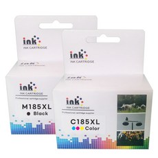 (특대용량 잉크세트) 삼성 INK-M185 C185 XL SL-J1680 J1683 J1685 J1780W J1780DW J1785W 호환, 1세트, 검정+컬러