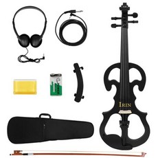 전기 바이올린 4/4 풀 사이즈 사일런트 세트 초보자를위한 솔리드 메이플 메탈 전자 성인 연습 등급 시험, 5)style 3 black
