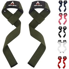 AlphaSports역도용 알파 스포츠 체육관 리프팅 스트랩 파워 리프팅용 손목 헤비 역도 데드 24인치 면 4mm 네오프렌 패딩 포함