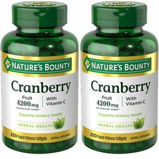 NATURE'S BOUNTY 蔓越莓萃取軟膠囊 4200mg, 2罐, 250顆