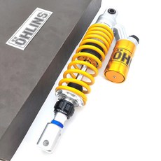 OHLINS 後避震器 阻尼可調 適用於 Yamaha Cygnus-X 勁戰四代/NMAX155/XMAX/PCX 摩托車, 1支, 320mm 開叉/黃色/1支