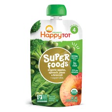 해피토트 슈퍼푸드 어린이 스무디 120g, 사과 + 시금치 + 완두콩 + 브로콜리 + 슈퍼 치아(Apples + Spinach + peas + Broccoli + Super Chia), 1개