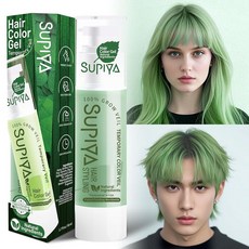 SUPIYA 임시 헤어 스타일링 컬러 럼 그린 블루 퍼플 레드 염색 젤 탁 가능한 인스턴트 크림 DIY 헤어스타일 남성 여성용 [호환], 그린#18