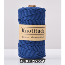 3.0mm 100 yard 꼰사 마크라메 콘사 컬러로프 마크라메 실 재료, DEEPNAVY #31, 1개