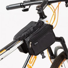 自行車通用防潑水上管包，公路山地車適用拉鏈款單車馬鞍包, 兵拉鍊款-黑色包 小號包,默認項, 1個