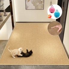 Amobel 고양이 발톱관리용 내구성 강한 거실용 스크래처 매트 러그형, 브라운, 1개