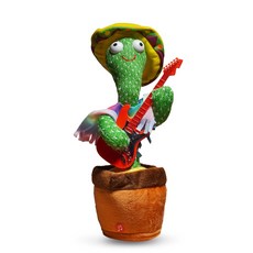 토이토 춤추는 선인장 해바라기 색소폰 인형 말하는 꽃 동물, 1개, 멕시칸 선인장C, 34cm