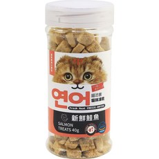 【大尾巴】喵洽普 貓咪凍乾零食 罐裝 袋裝, 1個, 小顆粒-鮭魚罐裝40g