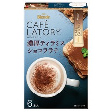 AGF Blendy Cafe Latory濃郁提拉米蘇巧克力拿鐵沖泡粉, 1盒, 6條, 11.3g