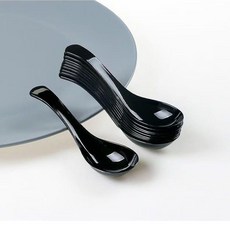 一次性水晶調羹 加厚硬質獨立包裝塑料勺, 1個, PS加厚水晶圓勺 簡裝款 亮黑12CM,1支裝 不單賣/勿下
