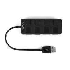넥스트유 USB 2.0 4Port 무전원허브 NEXT-204UH NEW, 블랙, 1개