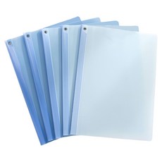 5Pcs 대형 파일 슬리브 클리어 문서 정리함 긴 클램프 랜드스케이프 프레젠테이션 폴더 아트 폴더로 파일링 폴더 제공, 그라데이션 블루, 5개