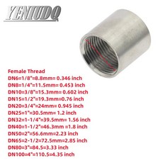 304 스테인레스 스틸 1/8 "1/4" 1/2 "3/8" 3/4 "1" 1-1/4 "1-1/2" BSP 암나사 파이프 피팅 수성 가스 커넥터 어댑터 조인트, 2-1/2", Female Thread, 1개