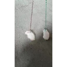 一心有所鼠一鼠寶寶背帶牽引繩，適用於黃金鼠、天竺鼠、小松鼠的安全外出繩, 1個, 蘋果綠.白,無鈴鐺