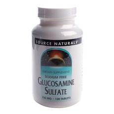 SOURCE NATURALS Glucosamine Sulfate補充錠 750mg, 1罐, 120顆