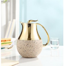 歐式保溫壺家用大容量保溫水壺暖水壺熱水瓶結婚保溫瓶, 棕色彩點, 1個