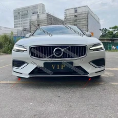 볼보 S60 V60 21-24 프론트 범퍼 스플리터 코너 립 2개 호환, 광택 있는 블랙