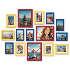 Vittanly 15팩 액자 콜라주 벽 장식 장착 또는 테이블탑 디스플레이용 가족용 갤러리 프레임 세트 3pcs 8x10 6pcs 5x7 4x6 블랙 등 다양한 크기