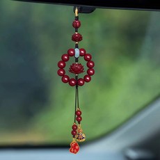 DFMEI 硃砂蓮花汽車掛件車載平安喜樂車內掛飾品新款新年吊墜男士女, 1個, 低含量紫金砂-蓮花平安喜樂吞金獸:如圖