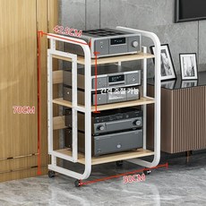 랙 음향 장비 선반 수납장 앰프 우퍼 수납 플로어, 3칸 B 화이트 프레임+라이트월넛 보드, 기본 색상