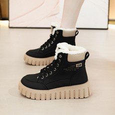 SAHINER 겨울 여성 따뜻한 퍼안감 통굽 워커부츠 AMX20