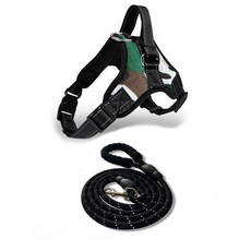 강아지용 방수 견인 Harness, 1개, 카모플라주 가슴 스트랩 + 블랙 스트랩