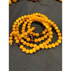 古一齋 雞油黃蜜蠟 108顆佛珠/念珠 8.2mm 42克 原礦保真, 1個