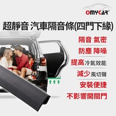 【OMyCar】氣密大師 超靜音汽車隔音條(四門下緣) 防噪音 防撞條 防塵條 防水條 晶蝦蝦, 1個