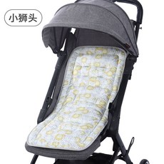 四季通用 傘車 傘車高景觀車通用 推車坐墊 推車棉墊 推車透氣坐墊 嬰兒車坐墊 透氣加厚純棉坐墊 通用型 推車保護墊, 十孔坐墊-小獅頭, 1個