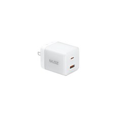 MUDZ NanoBoost ICE 65W 2孔 氮化鎵 PD快充充電器, 白色, 1個
