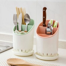 수저통 젓가락통 물빠짐 조리 도구 꽂이 M12073 zin+01423Os, 베이지