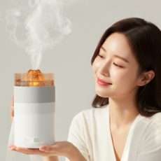 가습기 불멍 미니 휴대용 무드등 아기 무소음 저소음 가정용 탁상용 필터2개 추가증정, 불멍가습기