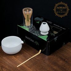 AOHAO 말차 도구 1/4/7 PCS 세트 MATCH WHISK 차선 차선립 다완, 4세트, 화이트4PCS