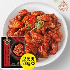 쭈꾸미공주500g보통맛 유통과정축소 실속과품격을담은 양념쭈꾸미볶음 저녁반찬 간편식 주꾸미, 2개, 500g