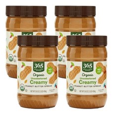 365 홀푸드마켓 무가당 크리미 땅콩버터 454g, 4개