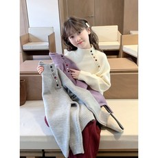 賣場優選童裝 女童毛衣 女童高領毛衣針織秋冬新款韓版兒童洋氣時尚秋裝中大童休閒打底衫