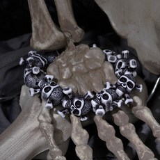 파티팡 할로윈 소품 럭셔리할로윈 크로스 스컬 팔찌